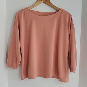 Pure Jill Sand-Washed Piqué Relaxed-Sleeve Top Size MP
